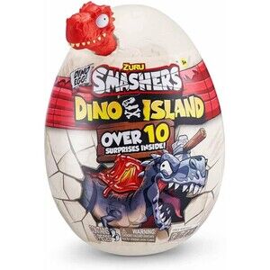 ZURU Smashers Dino Island Mystery Dinosaur Egg 6pc RED Dinosaur, NEW